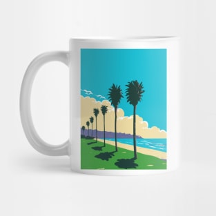 La Jolla Shores Beach in San Diego California WPA Poster Art Mug